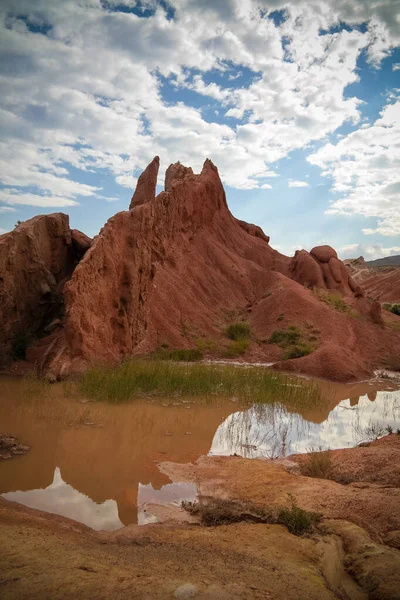 Panorama of Skazka aka Fairytale canyon, Issyk-Kul, Kyrgyzstan — Stock Photo, Image