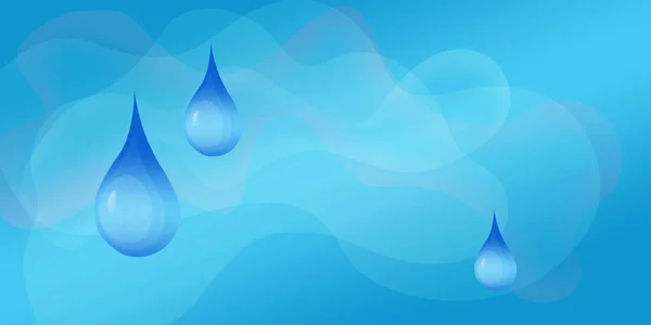 水滴在蓝色的背景上 象征着干净的水 — 图库照片