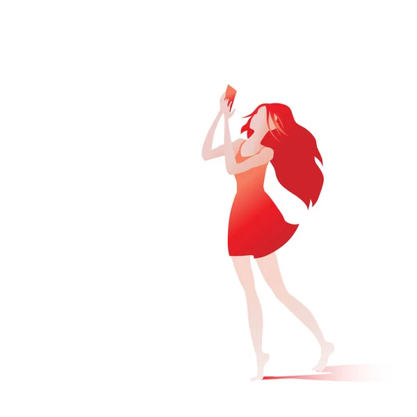 Freut Sich Das Mädchen Rot Freut Sich Das Mädchen Dass — Stockvektor