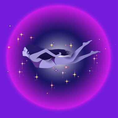 Genç kız rahatlatıcı müzik meditasyon.