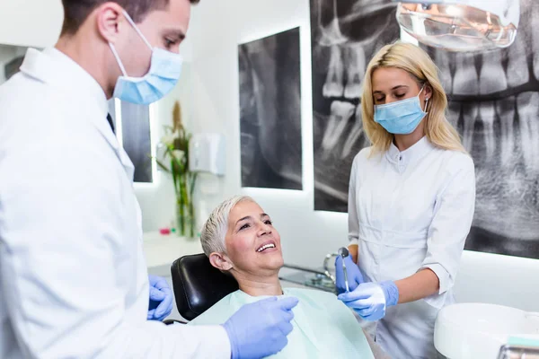 Dentiste Patient Clinique Dentaire — Photo