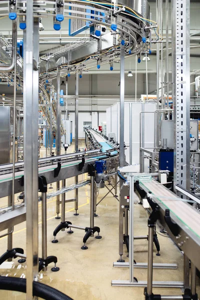 Bottling Plant Water Bottling Line Processing Bottling Pure Mineral Carbonated — Stock Photo, Image