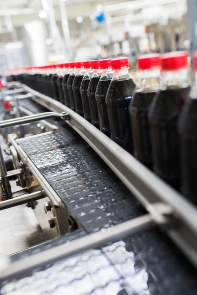 Bottelen Fabriek Zwart Vruchtensap Frisdrank Bottelen Lijn Voor Het Verwerken — Stockfoto