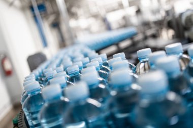 Şişeleme tesisi - su işleme ve şişe saf mineral gazlı su şişeleme için satır şişeleme.