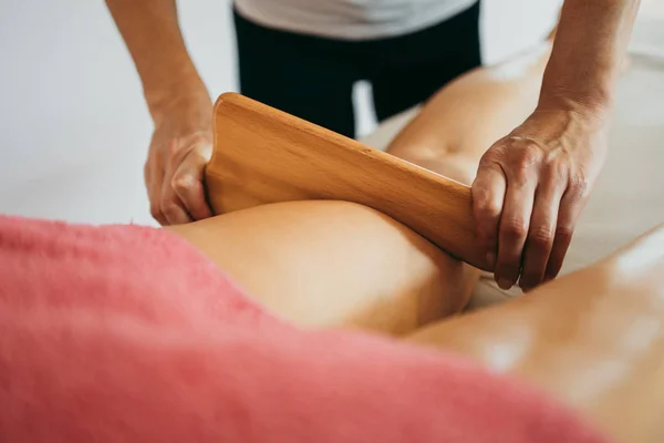 Middle Age Woman Cellulite Massage Treatment Close Shot — Stock Photo, Image