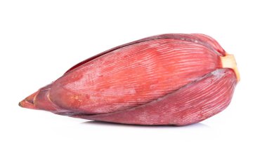 Beyaz arka plan üzerinde sağlıklı kavramı izole taze muz çiçeği