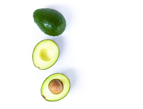 Top view fresh ripe avocado fruit isolated on white background — Stock Photo, Image