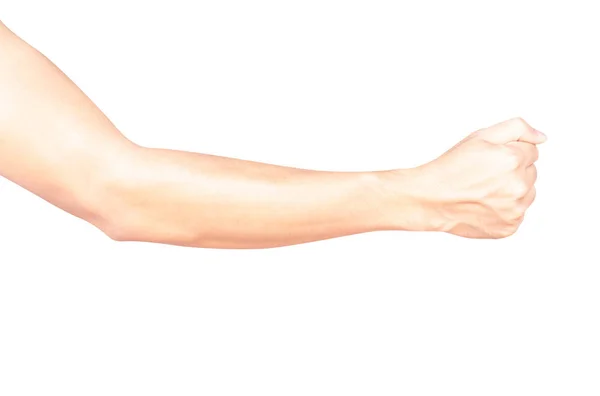 Рука людини з кров'яними венами на білому тлі, охорона здоров'я та медична концепція — стокове фото