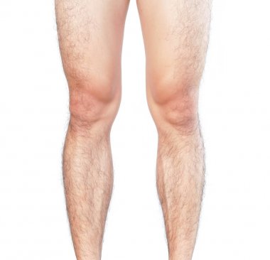 Closeup legs men skin and hairy for health care concept clipart