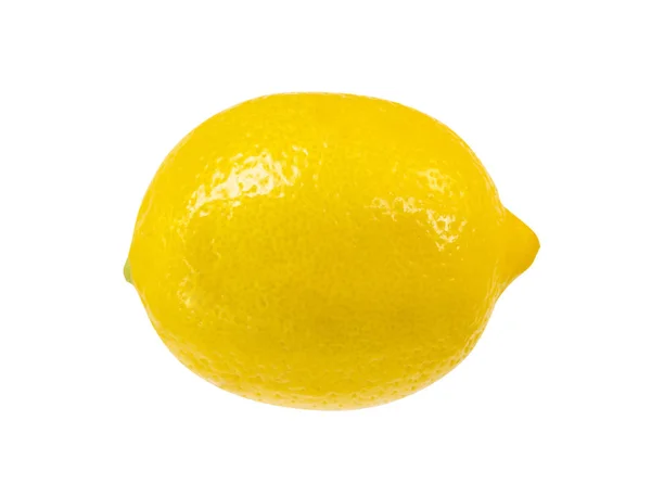 Closeup tranche de fruit de citron frais isolé sur fond blanc, nourriture et concept sain — Photo