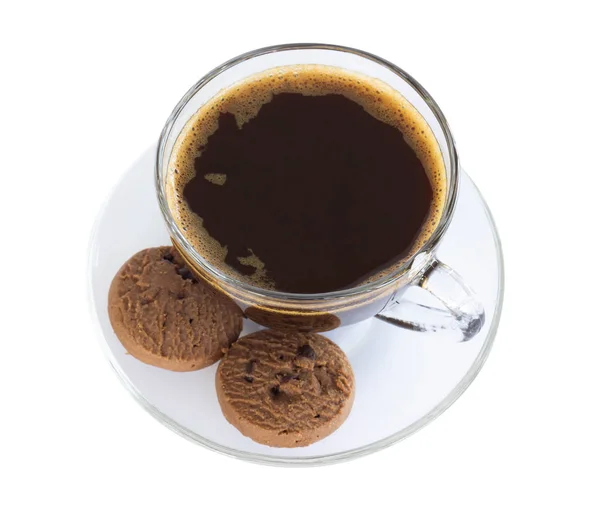 Szklanka zbliżeniowa americano gorąca kawa izolowana na białym tle — Zdjęcie stockowe
