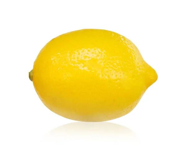 白い背景、食べ物、健康的なコンセプトで隔離された新鮮なレモンフルーツを閉じます — ストック写真