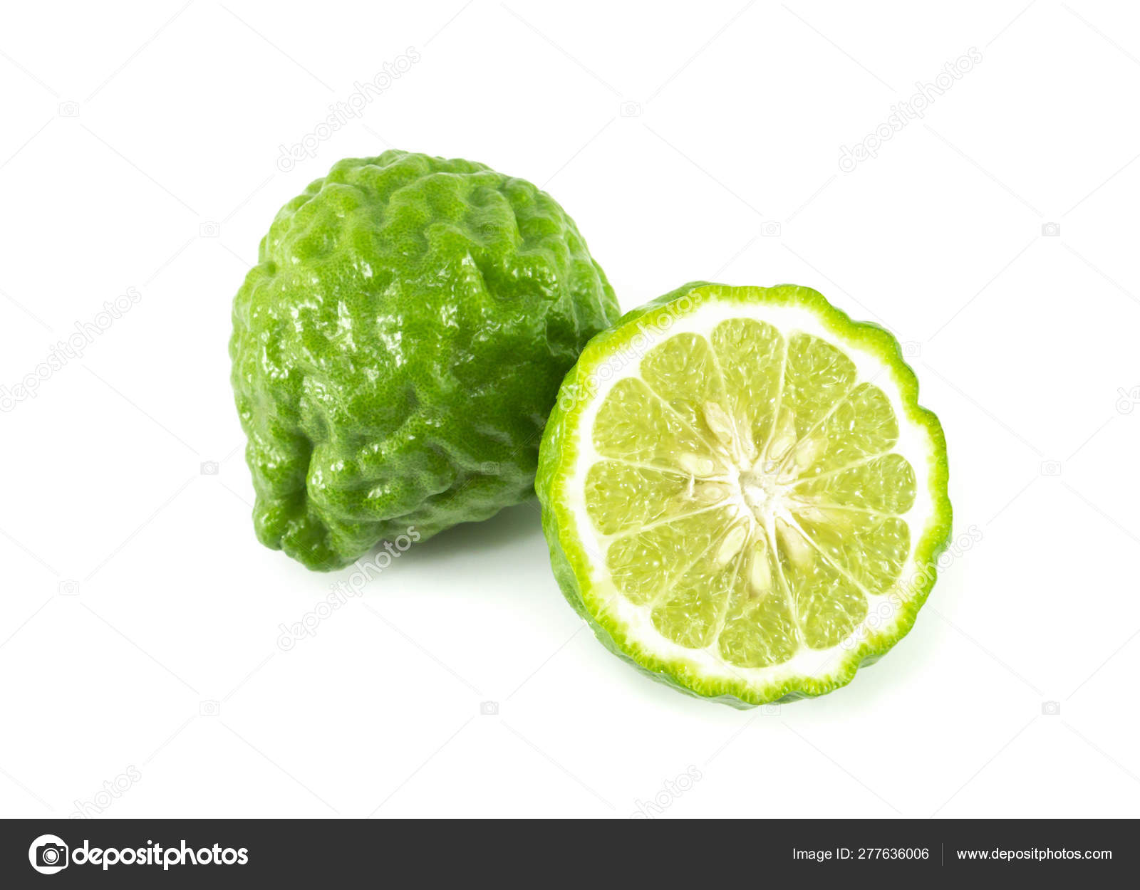 Fresh Bergamot Fruit Slice With Green Leaf Isolated On White Background Herb And Medical Stock Photo C Mraoraor 277636006