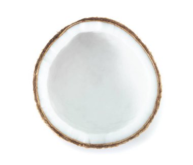 Hindistan cevizi beyaz arka plan üzerinde izole, üst görünüm