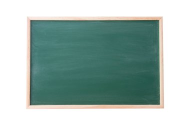 Beyaz arka plan üzerinde izole ahşap çerçeve ile Yeşil Chalkboard, metin reklam için doku