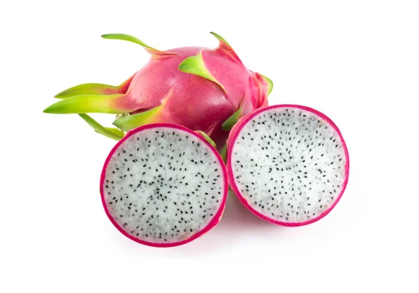Close Fresh Dragon Fruit Isolated White Background Food Healthy — Stock Photo, Image