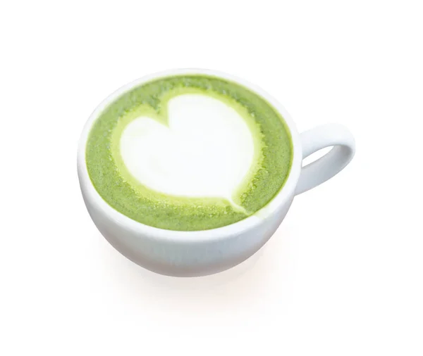 Nahaufnahme Matcha Grüntee Form Isoliert Auf Weißem Hintergrund — Stockfoto