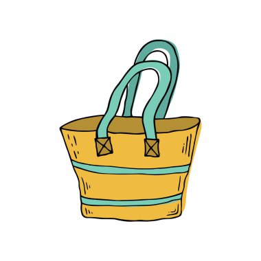 Kroki çanta beyaz arka plan üzerinde. 