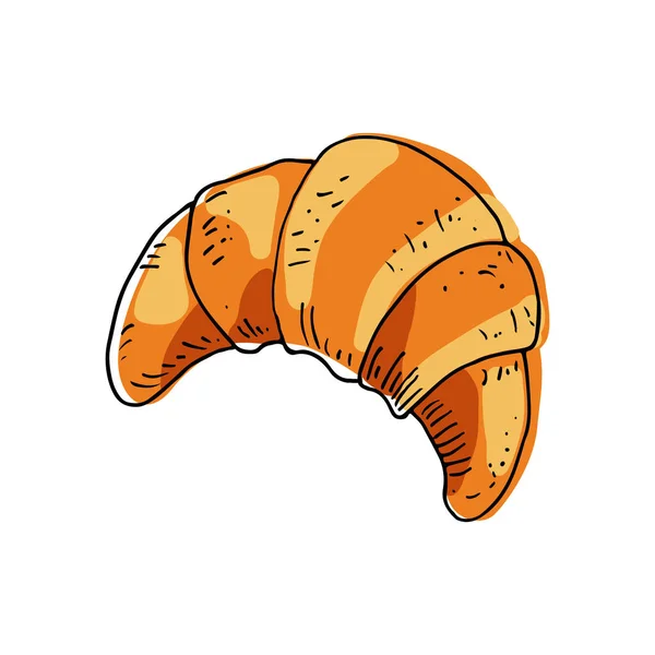 Croissant Boceto Sobre Fondo Blanco Ilustración Vectorial — Vector de stock