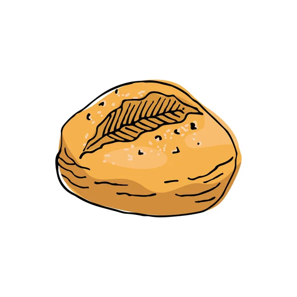 Schets Broodje Witte Achtergrond Vectorillustratie — Stockvector