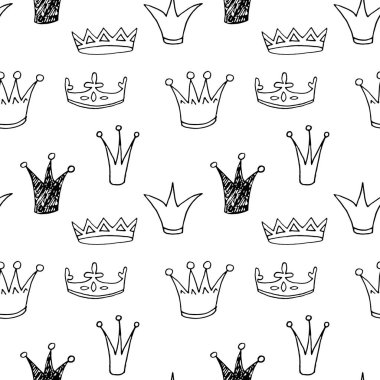 Kroki kron ile Seamless modeli. Vektör çizim.