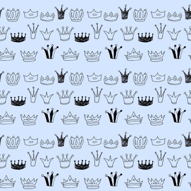 Kroki kron ile Seamless modeli. Vektör çizim.