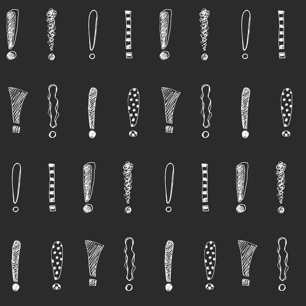 Nahtloses Muster Mit Handgezeichneten Ausrufezeichen Vektorillustration — Stockvektor