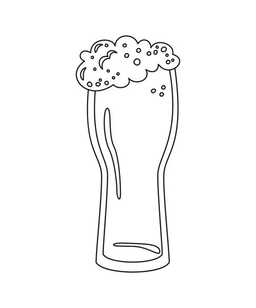 Copo Com Cerveja Fundo Branco Ilustração Vetorial — Vetor de Stock