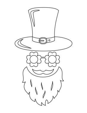 Çizgi film İrlanda İrlanda Cini kostüm aksesuarları simgesi. Vektör çizim.