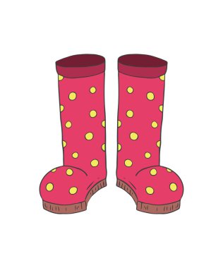 Cartoon rubber boots on a white background. clipart
