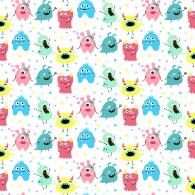 çizgi film canavarlar ile Seamless Modeli. 