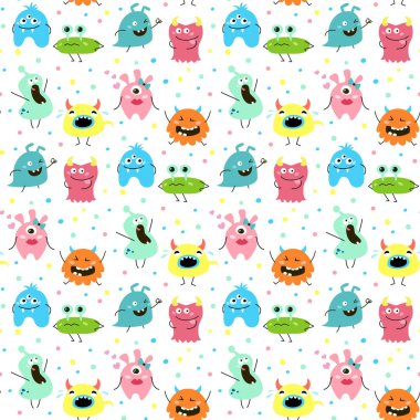 çizgi film canavarlar ile Seamless Modeli. 