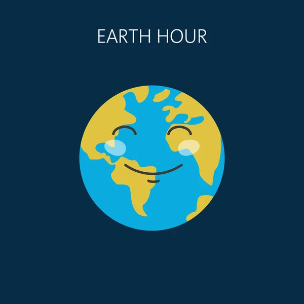 Jam Bumi, planet kita, konsep ekologi . - Stok Vektor
