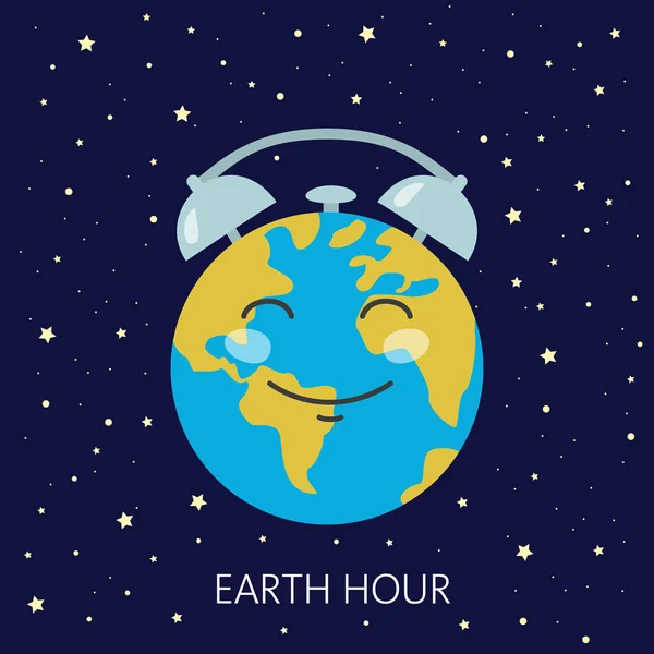 La hora de la Tierra, nuestro planeta, concepto de ecología . — Archivo Imágenes Vectoriales