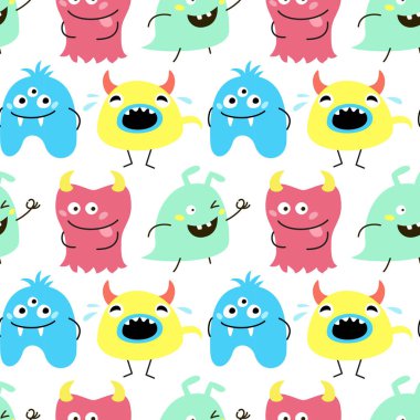 çizgi film canavarlar ile Seamless Modeli. 