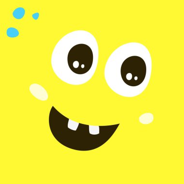 Karikatür canavar yüz ile arka plan. 