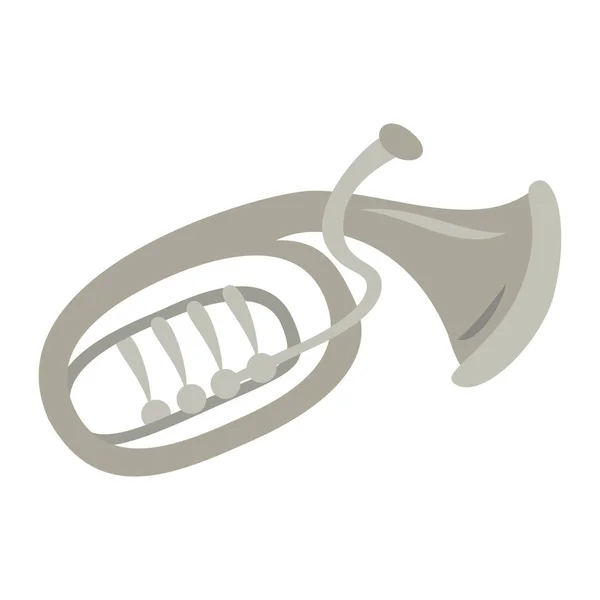 Klassisches Baritonhorn auf weißem Hintergrund. — Stockvektor