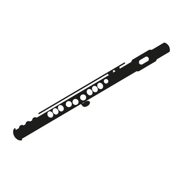Flauta clássica no fundo branco . — Vetor de Stock