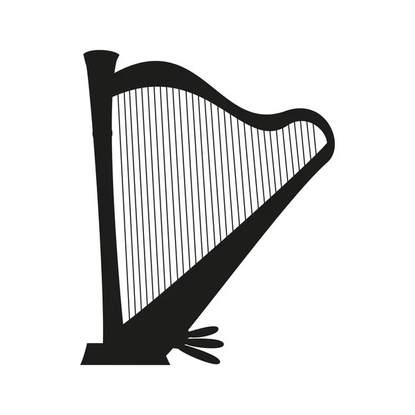 Icône harpe sur fond blanc . — Image vectorielle