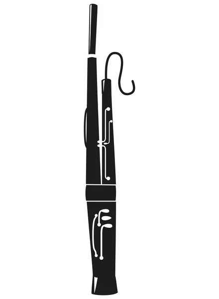 Bassoon on white background. Musical instrument icon. — Stock Vector