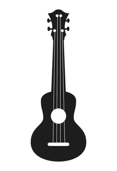Guitarra Ukulele sobre fondo blanco . — Vector de stock