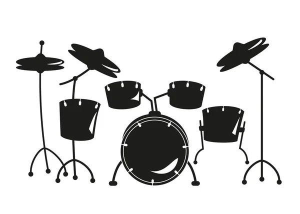 Kit de tambor sobre fondo blanco. Ilustración vectorial . — Archivo Imágenes Vectoriales