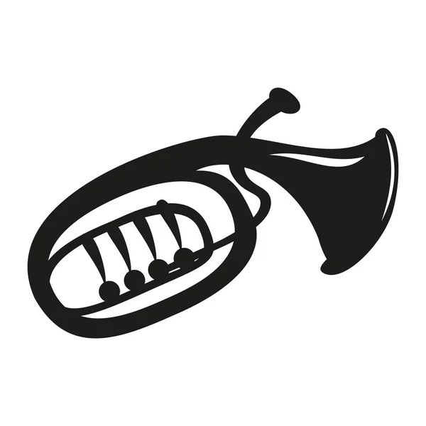 Klassisches Baritonhorn auf weißem Hintergrund. — Stockvektor