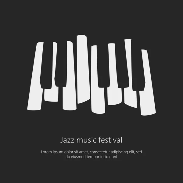 Music festival poster template with piano keys. — Stock Vector