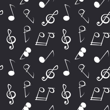 Müzik notaları ile kusursuz desen.