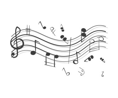 Müzik notaları ile soyut arkaplan. 
