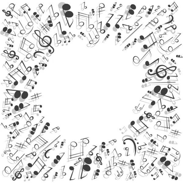 Fond décoratif avec notes musicales . — Image vectorielle