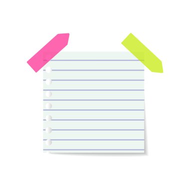 Beyaz arka plan üzerine not kağıdı.