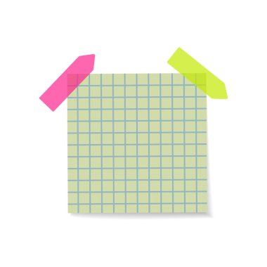 Beyaz arka plan üzerine not kağıdı. 