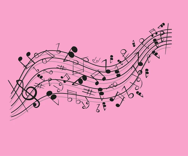 Fond abstrait avec notes musicales. — Image vectorielle